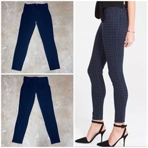 Spanx Jean-ish Ankle Length Leggings Lapis Night Check Blue Black M 6/8